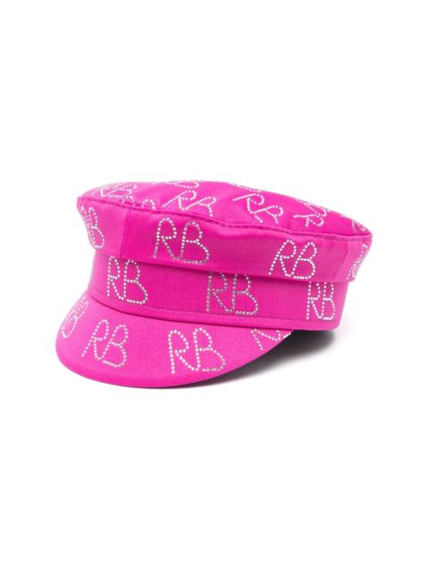 crystal-embellished baker boy hat