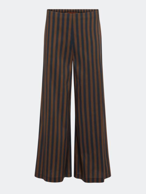 Toni Poplin Pant In Black/Choco Brown Stripe