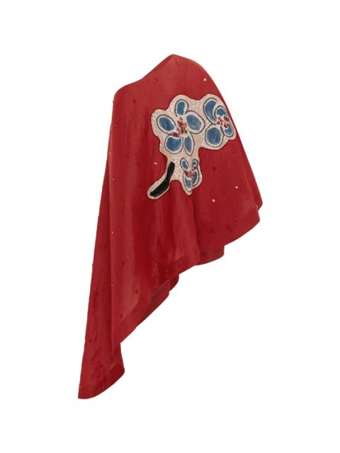 Scarlet Embellished Asymmetric Gown