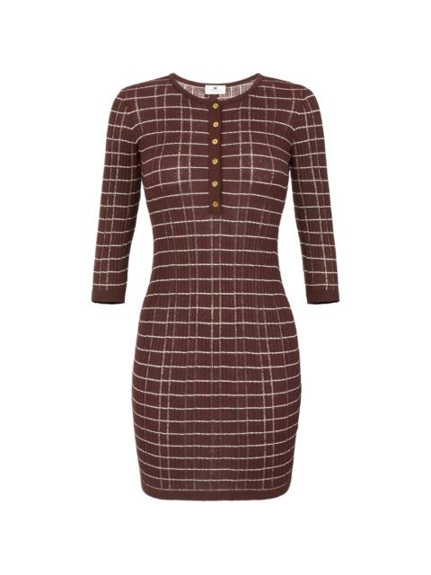 striped button mini dress