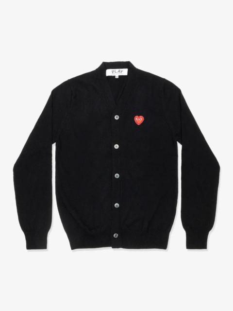 Rhinestone Red Heart V-Neck Cardigan Unisex