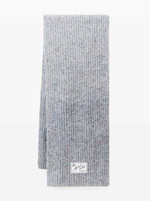 Grey Mouline Tweed Knit Scarf