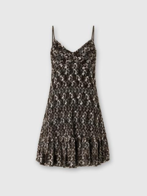 Mini Dress with Lace Ruffles