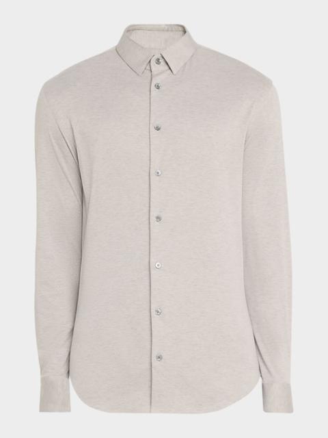 Men's Solid Cotton Stretch Sport Shirt