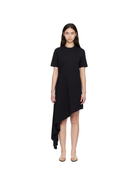 Black IGARI Asymmetric T-shirt Midi Dress