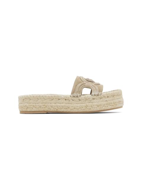 Beige Medusa '95 Platform Espadrille Sandals