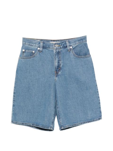 logo-patch denim shorts