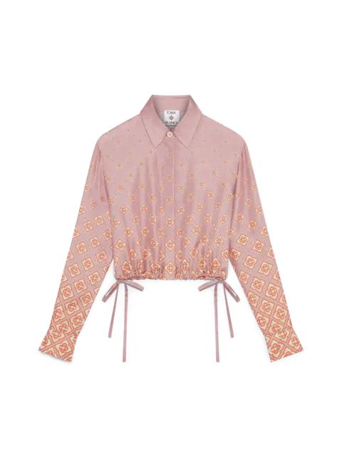 Monogram Degrade Long Sleeve Silk Shirt
