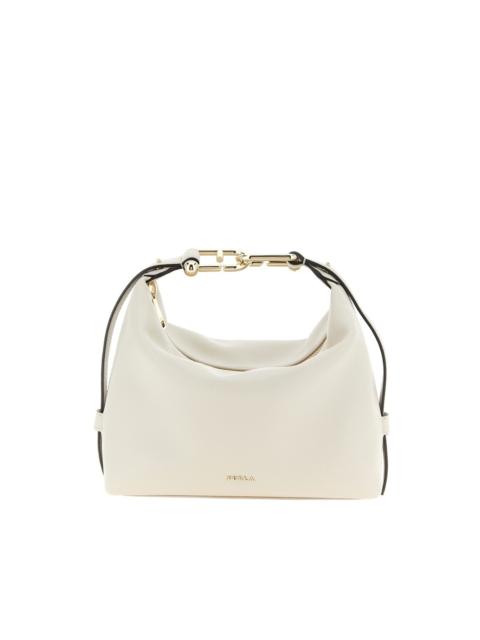 Tonie metal logo fine-grain shoulder bag