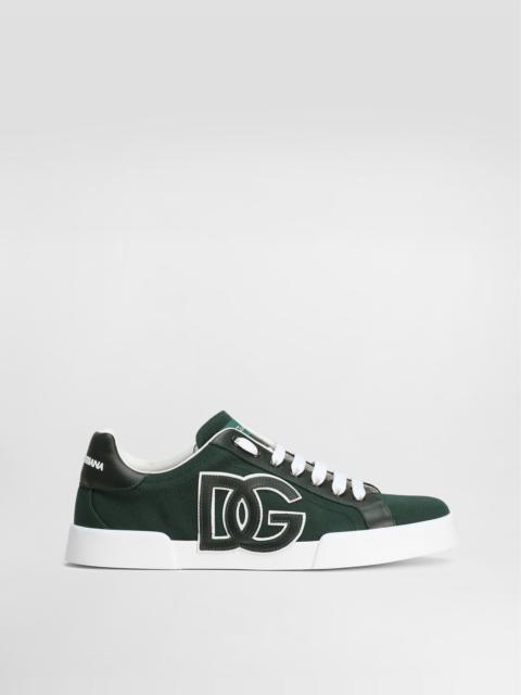 Portofino light strobel sneakers in canvas and calfskin