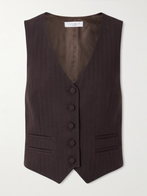 Coleridge Striped Herringbone Wool-blend Gilet
