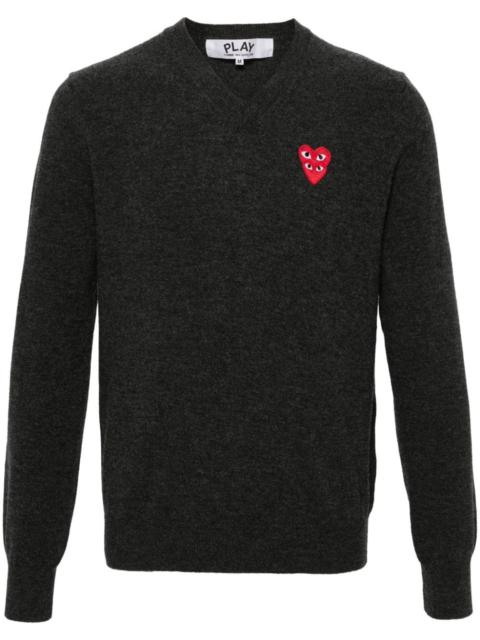 heart-patch wool jumper