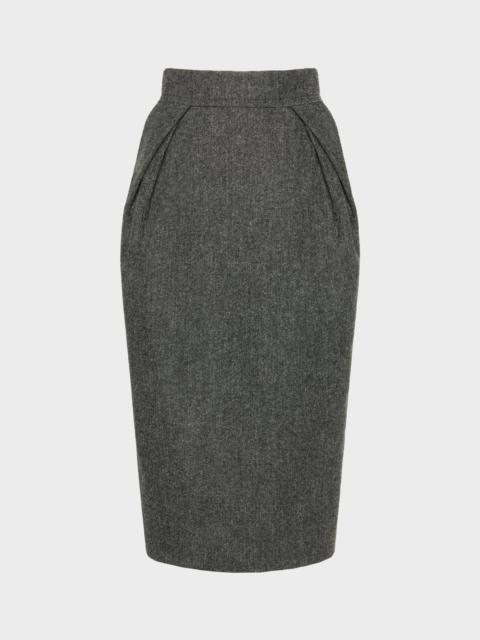 Wool midi skirt