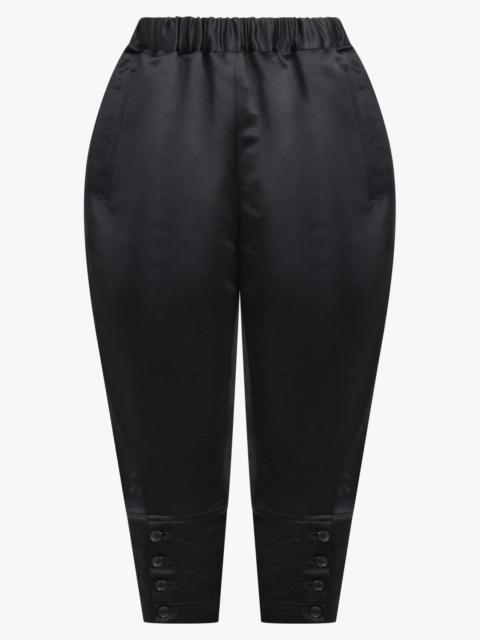 ELASTIC WAIST CROP PANT WITH CUFFS | BLACK