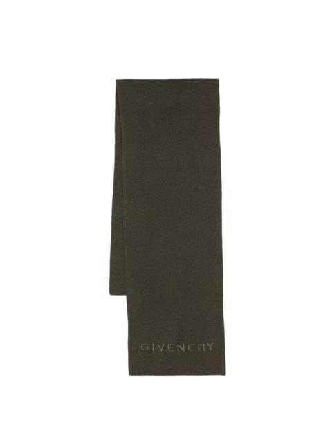 logo-embroidery wool scarf