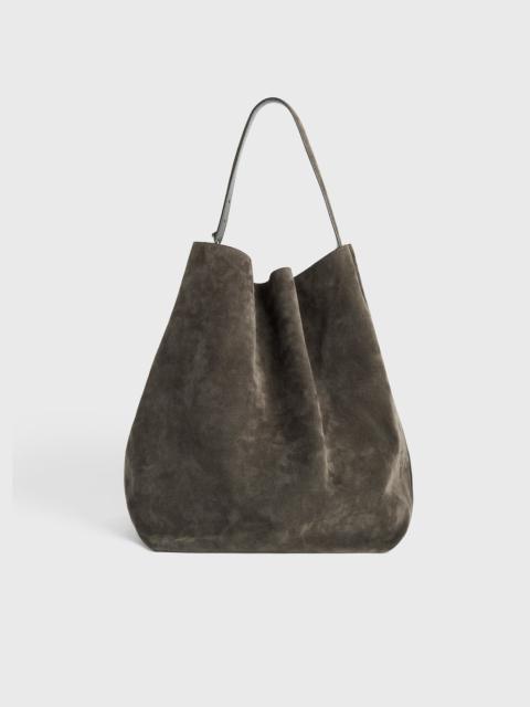 Belted suede tote granite