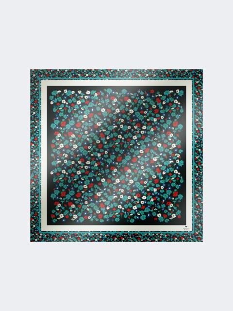 Printed silk twill yoke - IVORY