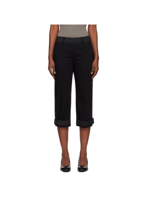 Black Sporty Capri Trousers