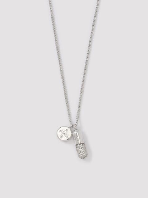 PAVE PILL CHARM NECKLACE