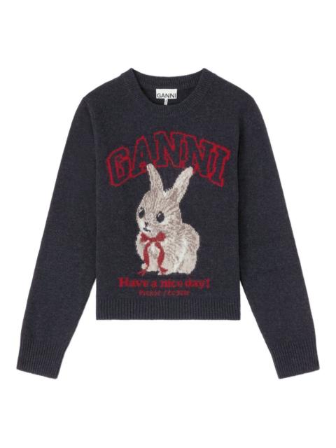 rabbit graphic sweater