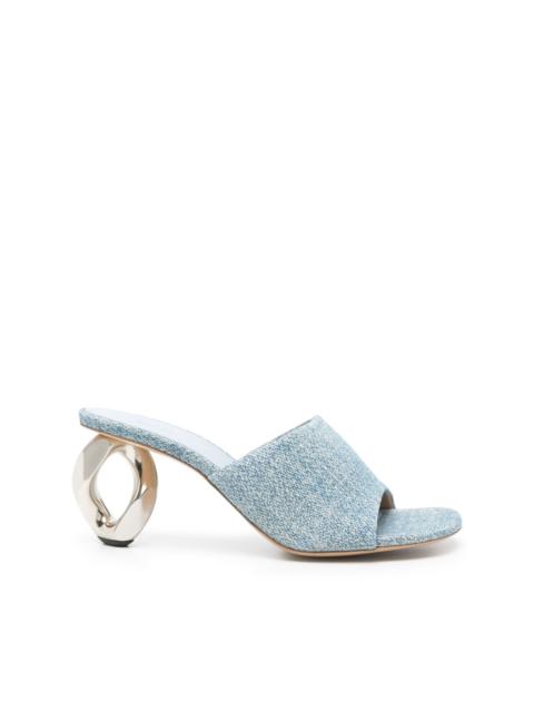 70mm Chain-heel mules