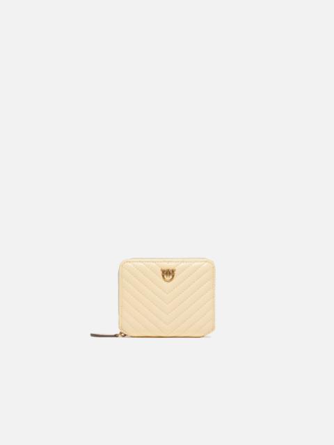 SQUARE QUILTED NAPPA LEATHER ZIP-AROUND PURSE