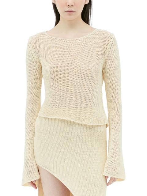 Dai flared-sleeve top