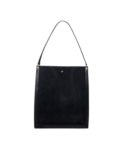top-handle suede tote bag