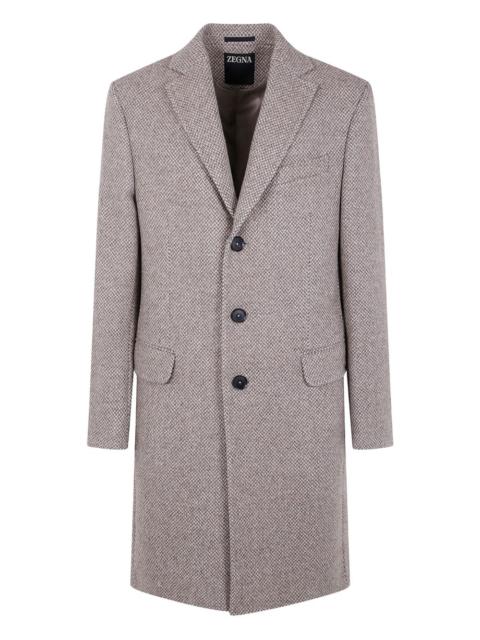 notched-lapel wool coat
