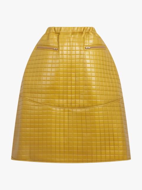QUILTED A-LINE MIDI SKIRT | GOLD