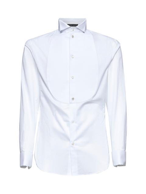 White cotton tuxedo shirt