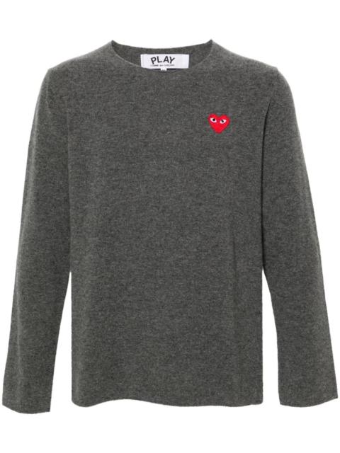 heart-patch wool jumper