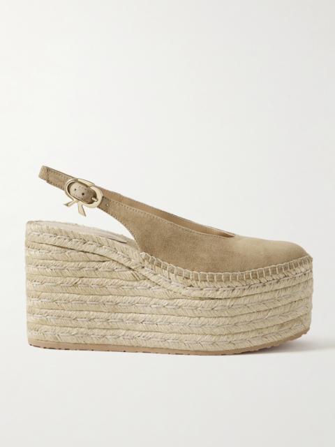 110 Suede Slingback Platform Espadrilles