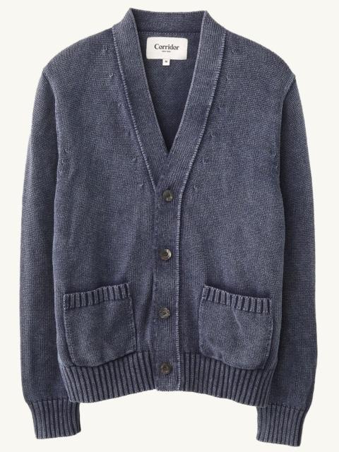 ACID WASH CARDIGAN - MIDNIGHT
