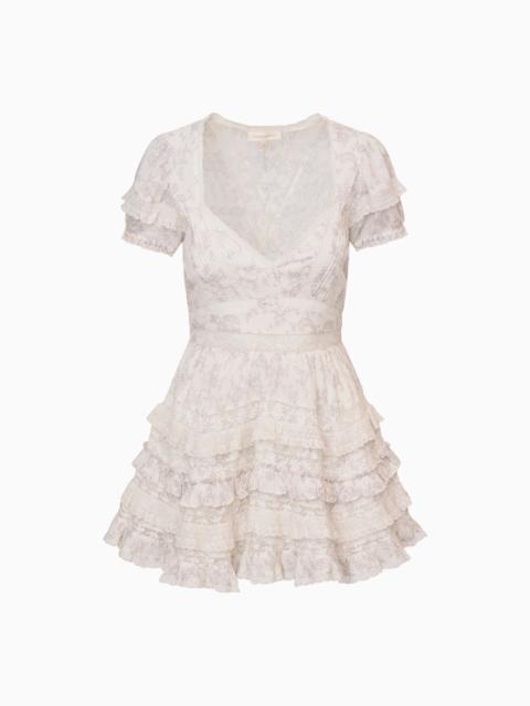Nivara Lace Ruffle Mini Dress