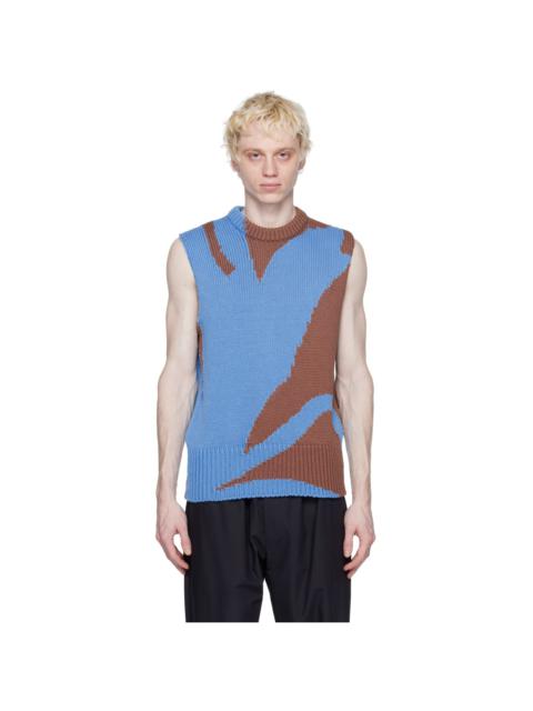 Blue Intarsia Vest