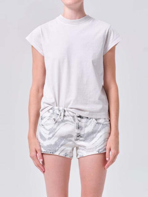 LONG LINE BRYCE CAP SLEEVE TEE IN BONE