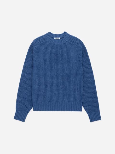 Cotton Crewneck Sweater - Lapis Boucle