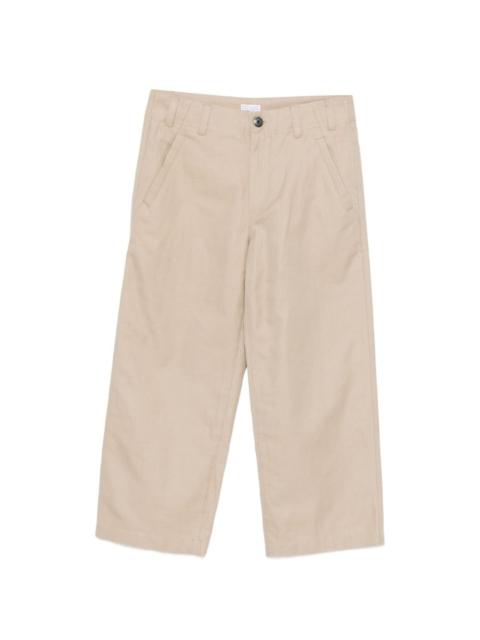 straight-leg cotton trousers