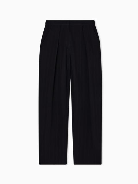 ASV CHEVRON MOTIF JERSEY TROUSERS WITH PLEATS