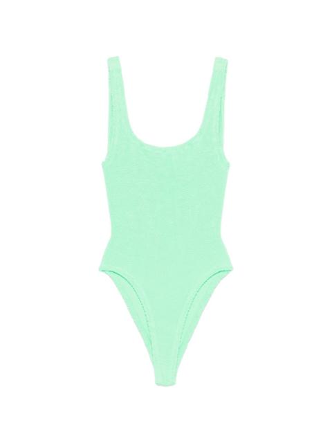 square-neck crinkle swimsuit