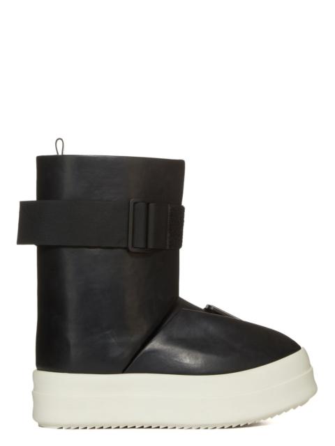 buckled leather ankle boots