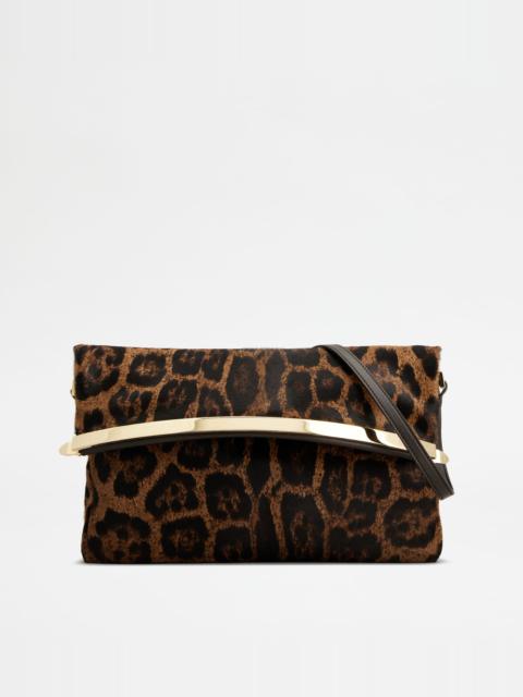 TOD'S MAGENTA BAG FLAP BAG IN PONY EFFECT LEATHER SMALL - BROWN