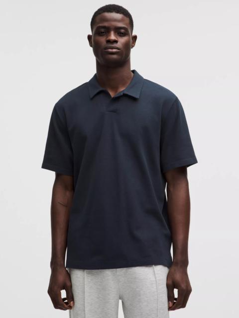 Pique Performance Johnny-Collar Short-Sleeve Shirt