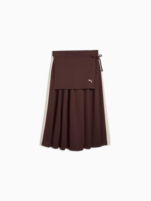 T7 Women's Midi Pleated Skirt