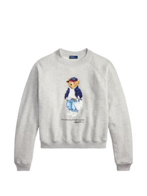 bear print crewneck sweatshirt