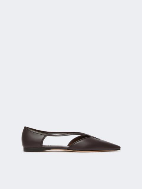 Nappa leather ballet flats - DARK BROWN