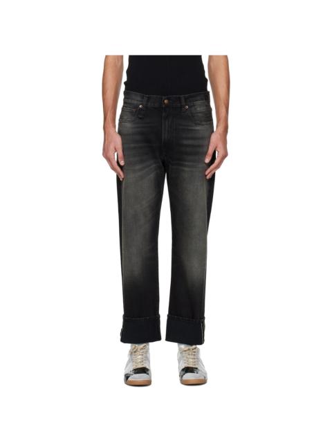 Black Cuffed Boyfriend Jeans