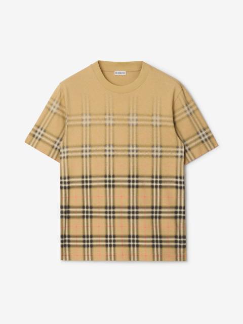 Gradient Check Cotton T-shirt