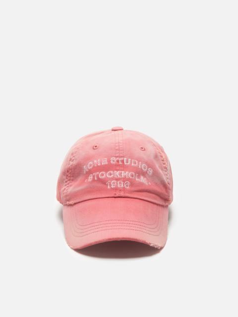 Washed logo cap - Red